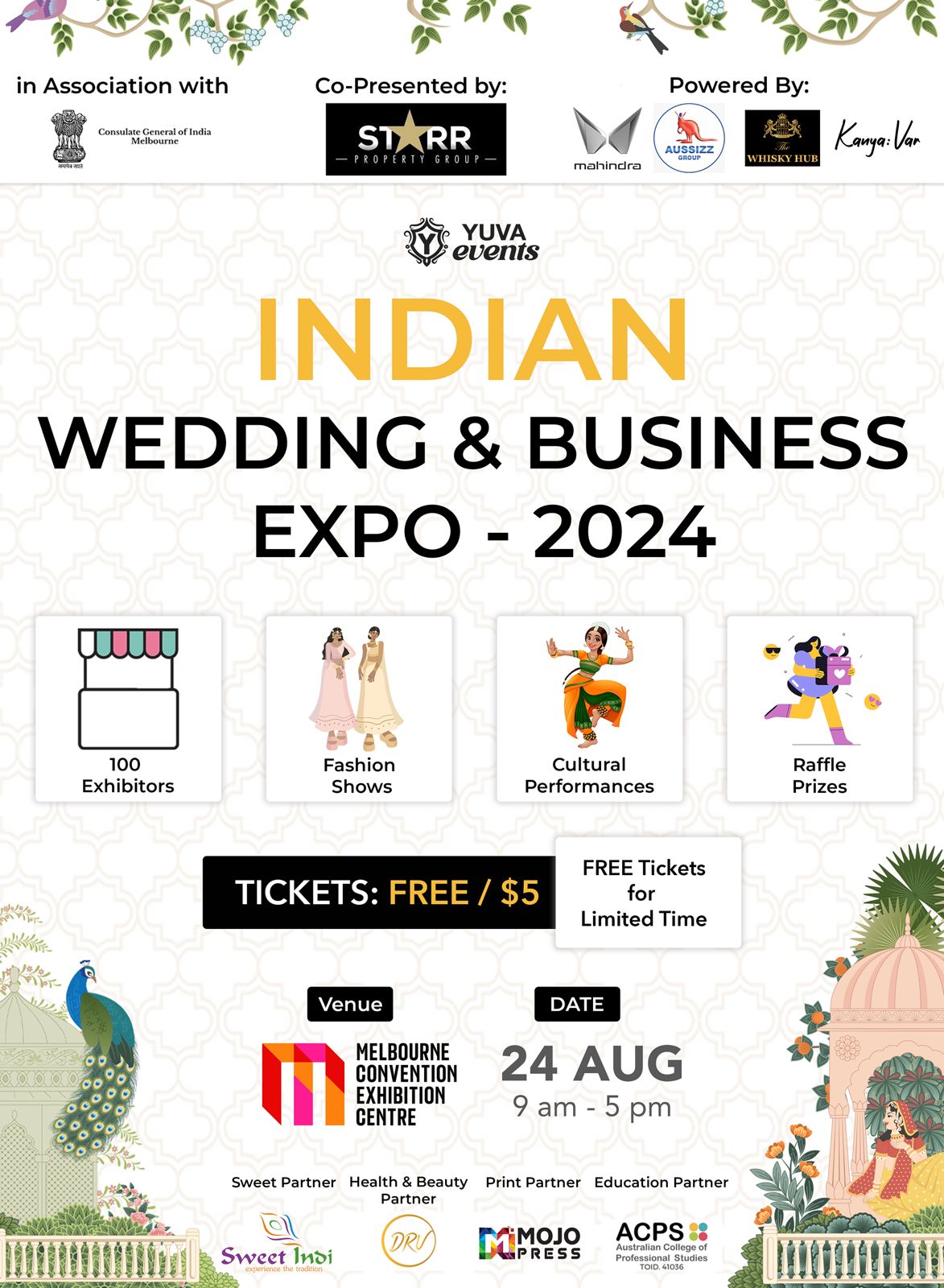 Indian Wedding & Business Expo at Melbourne Convention and Exhibition Centre (MCEC) on Sat, 24 Aug 2024 9:00 AM - 5:00 PM AEST